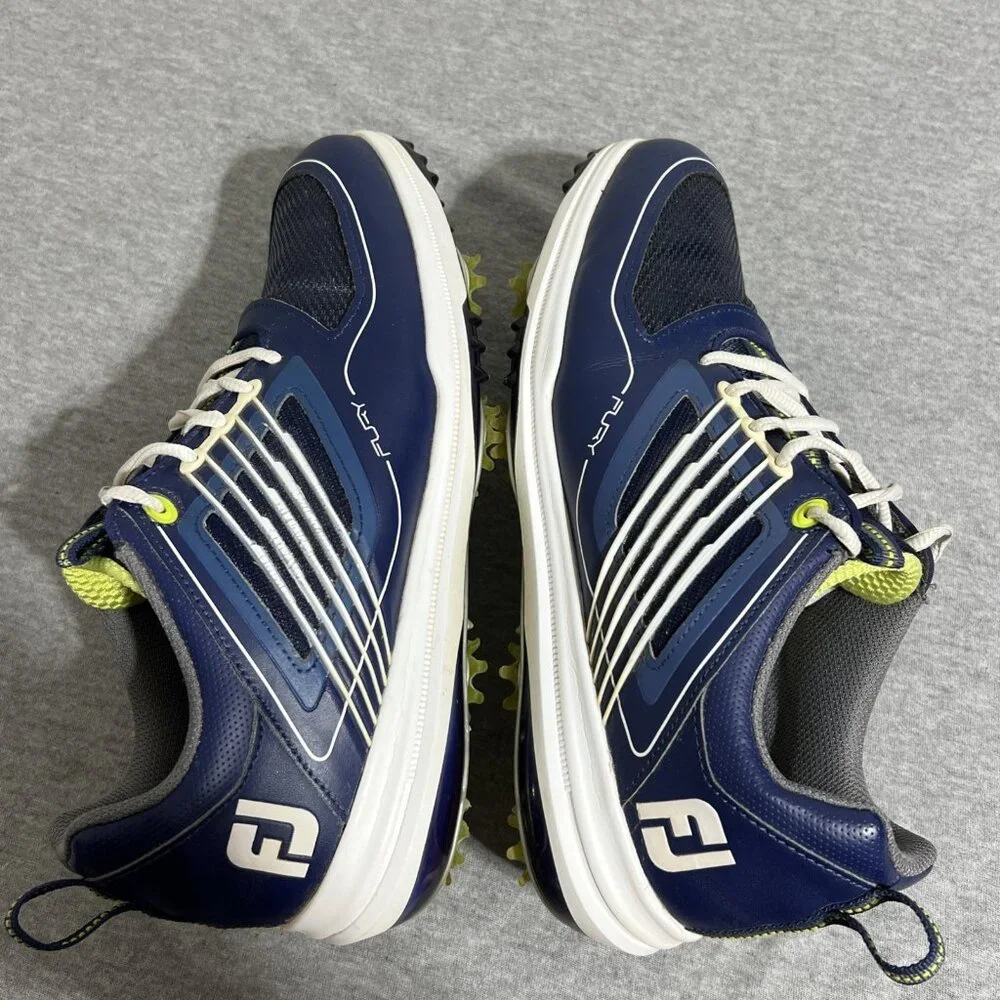 FootJoy FJ Fury Golf Shoes‎ Men's Size 8 M Navy Blue Green Spikes 51101
